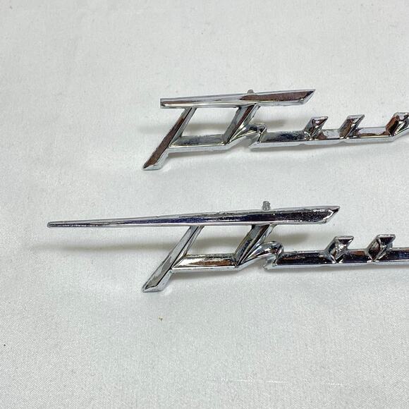 Ford Thunderbird Script Emblem Lot of 2 Tbird Fender Door 14" Long 1958 - 1962 - Picture 2 of 10